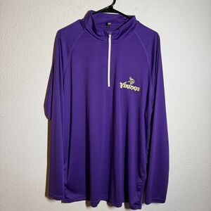 Minnesota‎ Vikings Shirt Mens XL Purple Brooke Apparel Football NFL Quarter Zip